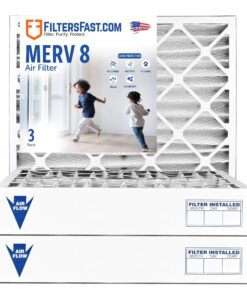 Filters Fastr 4-inch MERV 8 Pleated Air Filters 3-Pack