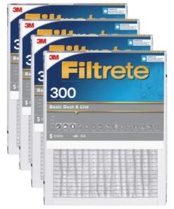 3M Filtrete 300 MPR, Basic Dust & Lint Air Filter, 16x20x1, 4-Pack