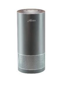 Hunter HP400GRS Cylindrical Tower Air Purifier-Gray-Silver
