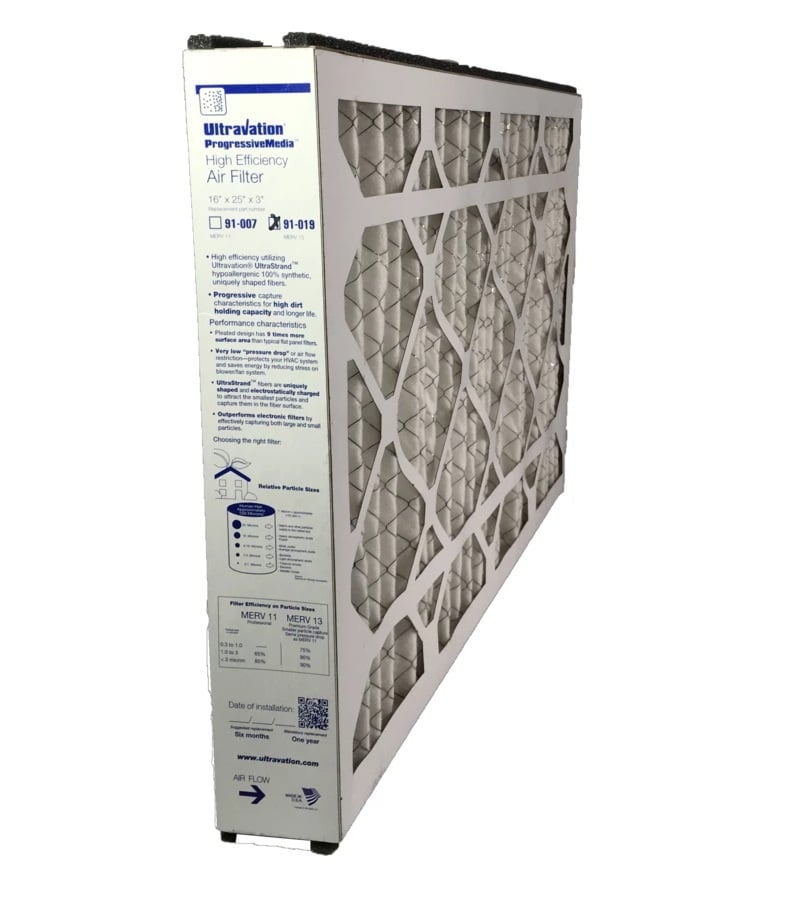 Ultravation 91-019 MERV 13 16x25x3 Furnace Filter