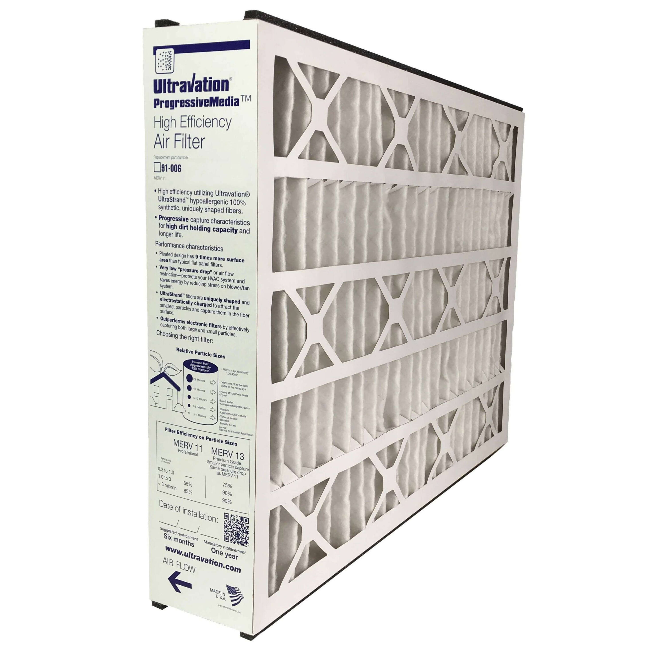 Ultravation 91-006 Progressive Media Filter - 20x25x5